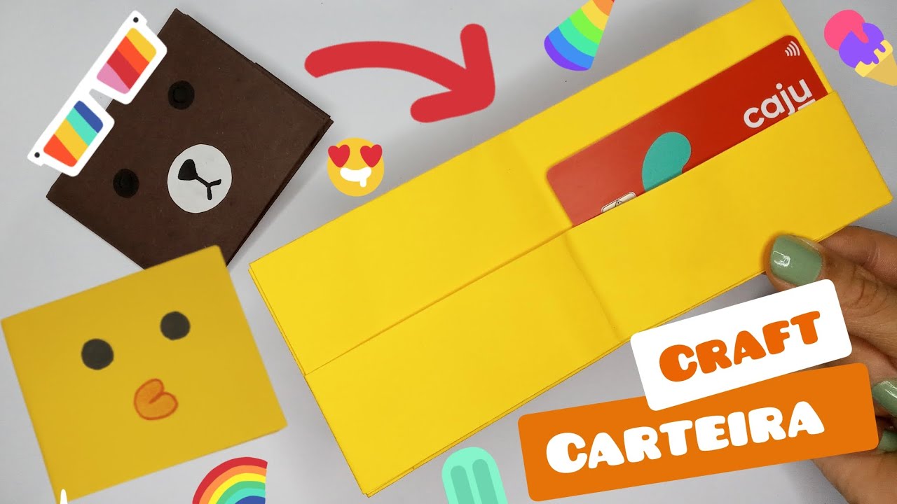 como fazer uma carteira de papel do piu piu e urso |origami carteiea