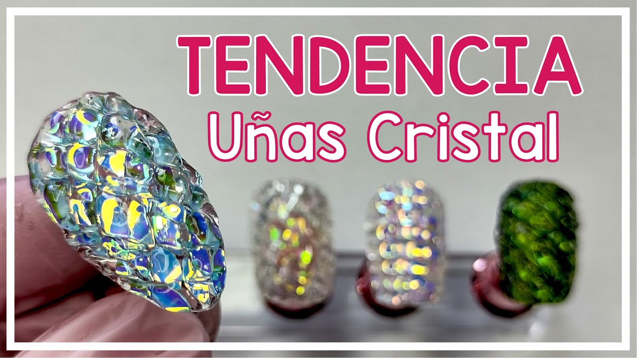 TENDENCIA en UÑAS | Uñas efecto CRISTAL MUY BRILLANTES | Uñas con RELIEVE y GEL SOLIDO Paso a paso