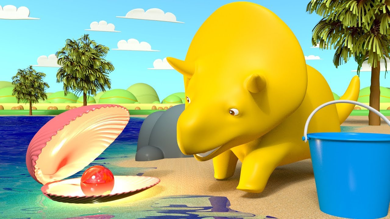 Dino goes to the BEACH and LEARNS COLORS and NUMBERS - Learn with Dino the Dinosaur 👶 Educational