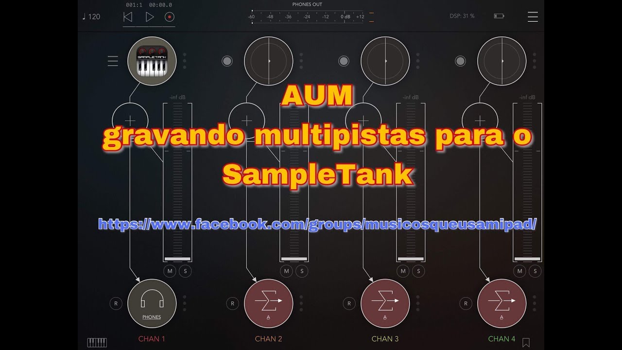 Tutorial AUM+SampleTank Multipistas (iPad5 - Zé Osório)