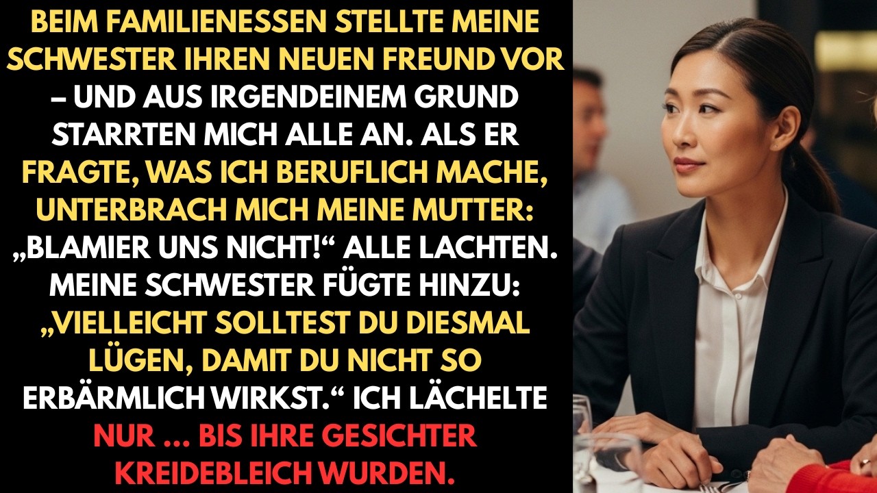 Beim Familienessen stellte meine Schwester ihren neuen Freund vor – und aus irgendeinem Grund