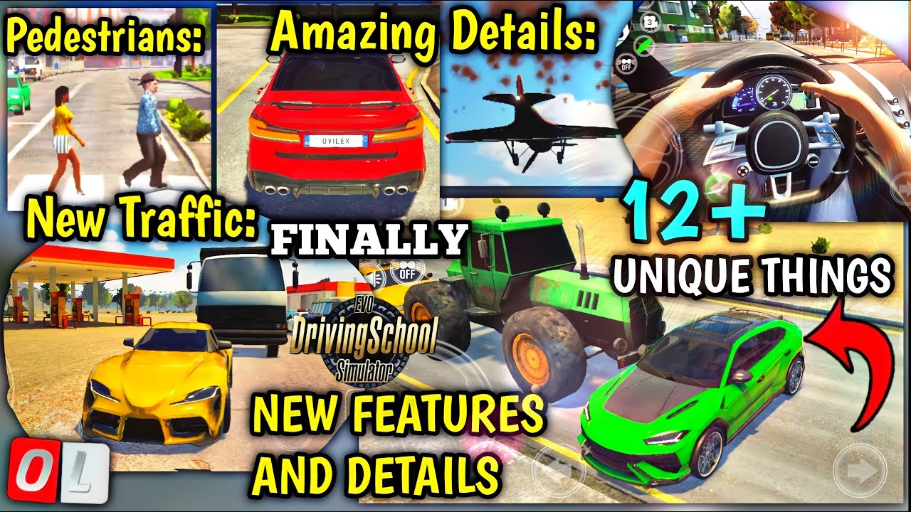 🚚WOW!! Finally Release! 12+ Unique Things and Details in Driving School Simulator : EVO