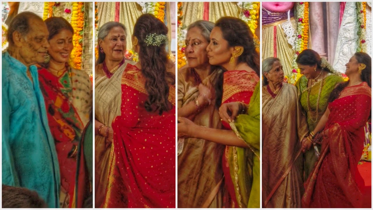 Jaya Bachchan & Shewta Bachchan Together Arrives At North Bombay Durga Puja 2024