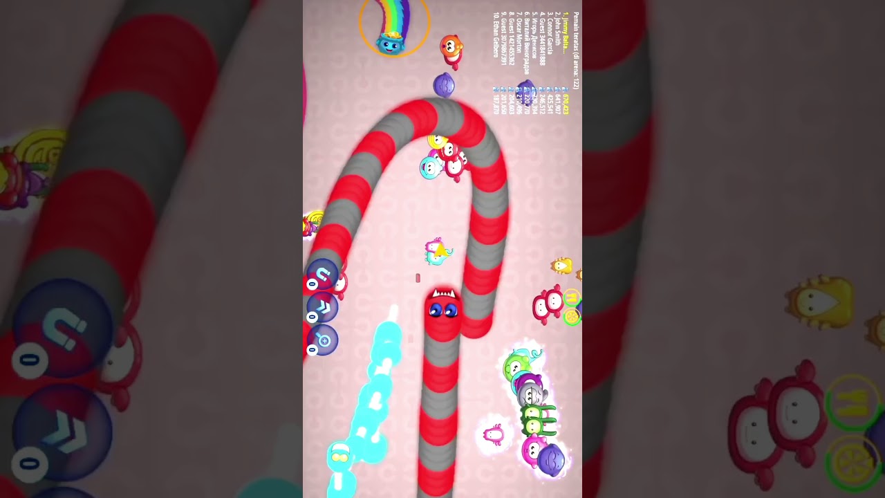 Worms Zone io, best trolling world record, slither io gameplay #shorts