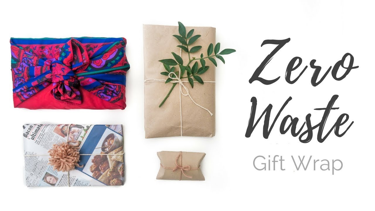 Minimalist Gift Wrapping ❄ NO TAPE  & How To Make A  Pom Pom!