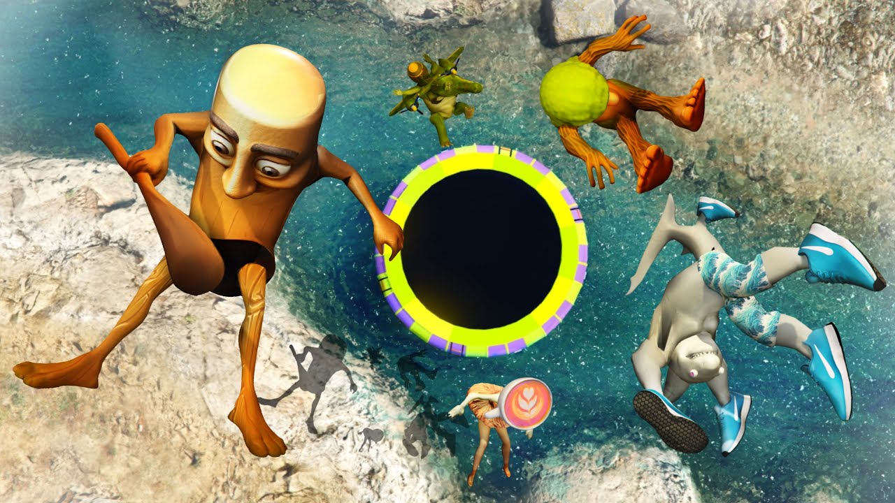 GTA 5 Tralalero Tralala Crew Ultimate Water Trampolines Ragdolling