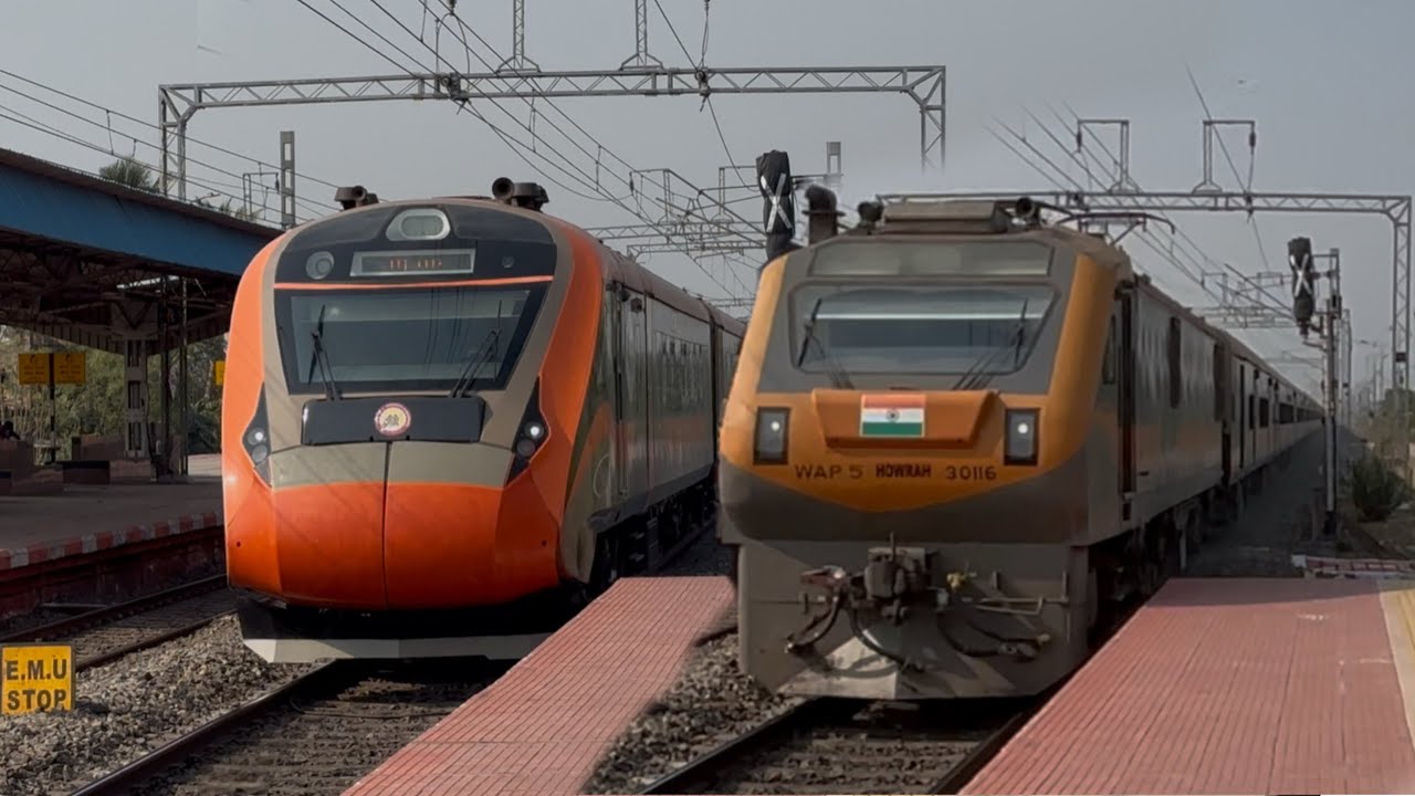 Dangerous 130kmp Speed ⚡️Vandebharat Express +Amritbharat Express Skip Moment 