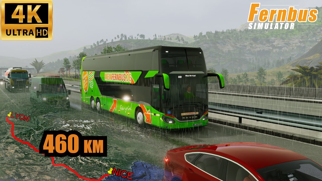 4K UltraHd | Lyon-Nice | Setra TopClass S 531 DT | Fernbus Simulator | Logitech G29