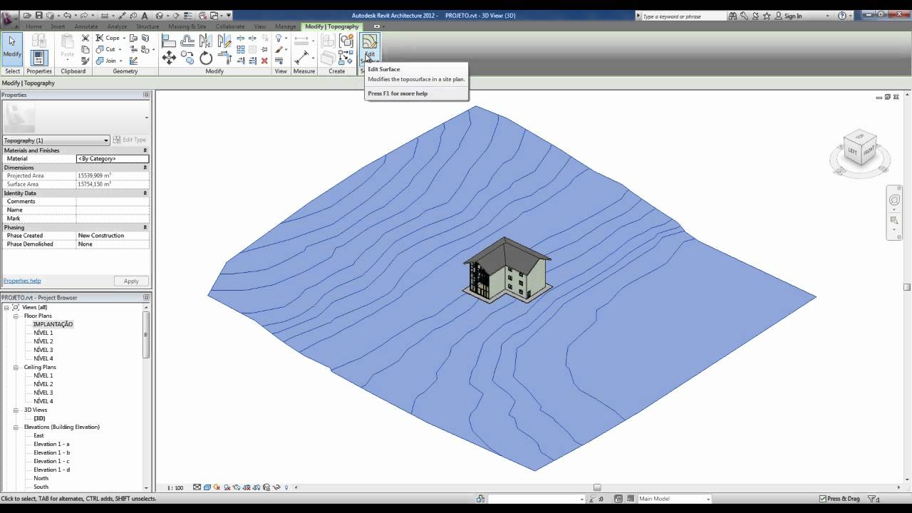 REVIT 2012 - TUTORIAL 23 - CRIANDO TERRENOS