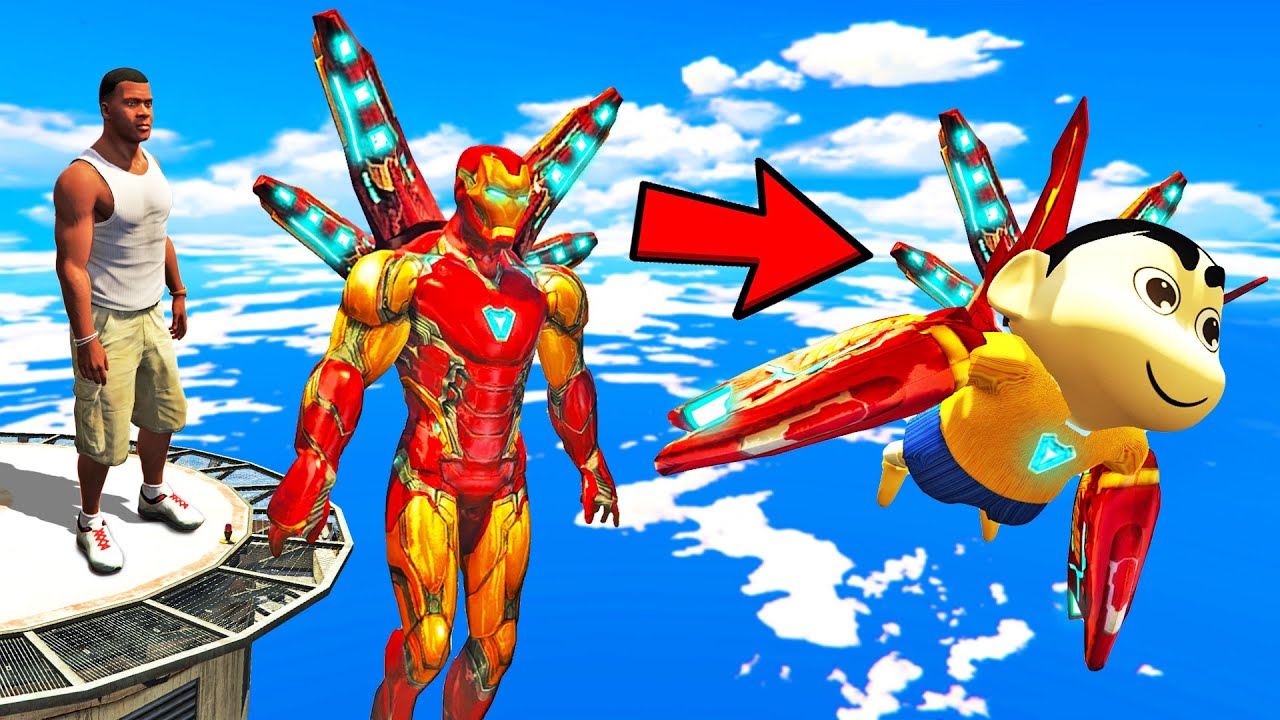 SHINCHAN AND FRANKLIN TRIED THE IRONMAN'S POWERFUL SUIT CHALLENGE GTA 5