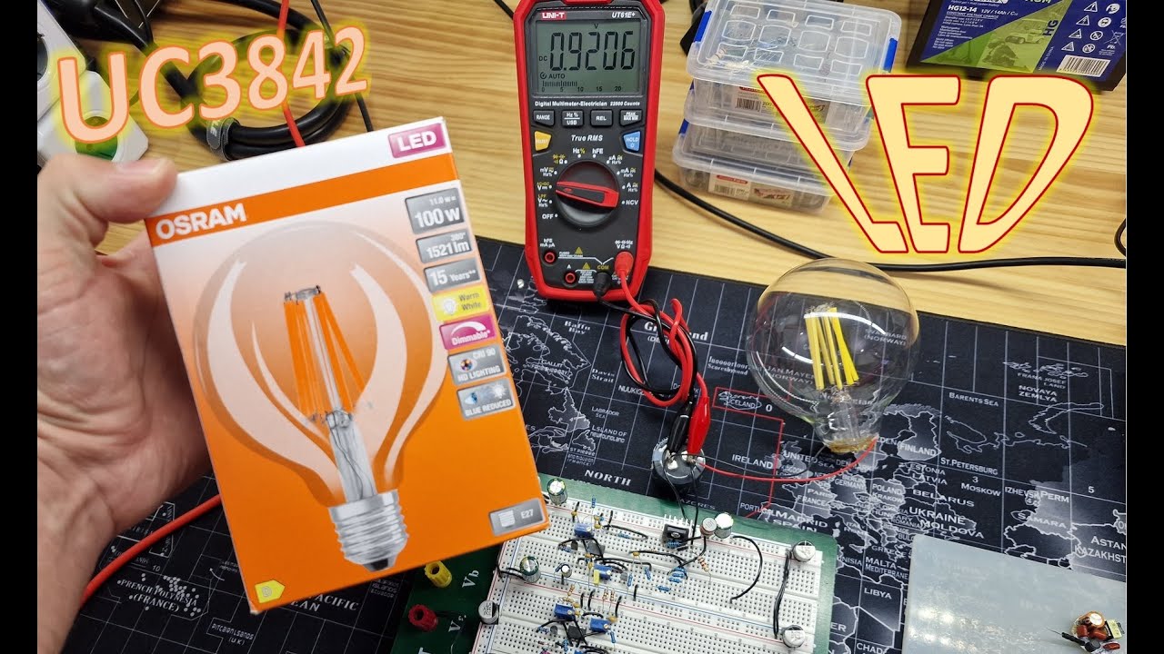 UC3842A | PWM CONTROLLER | SMPS para bombilla Osram LED!