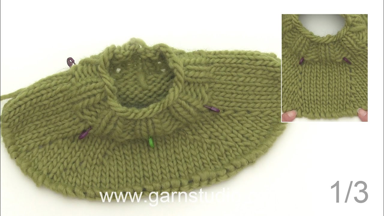 How to increase to saddle shoulder with yarn over before and after markers