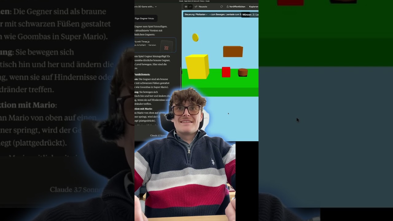 Super Mario in 60 Sekunden mit KI programmiert  #programmieren #coding