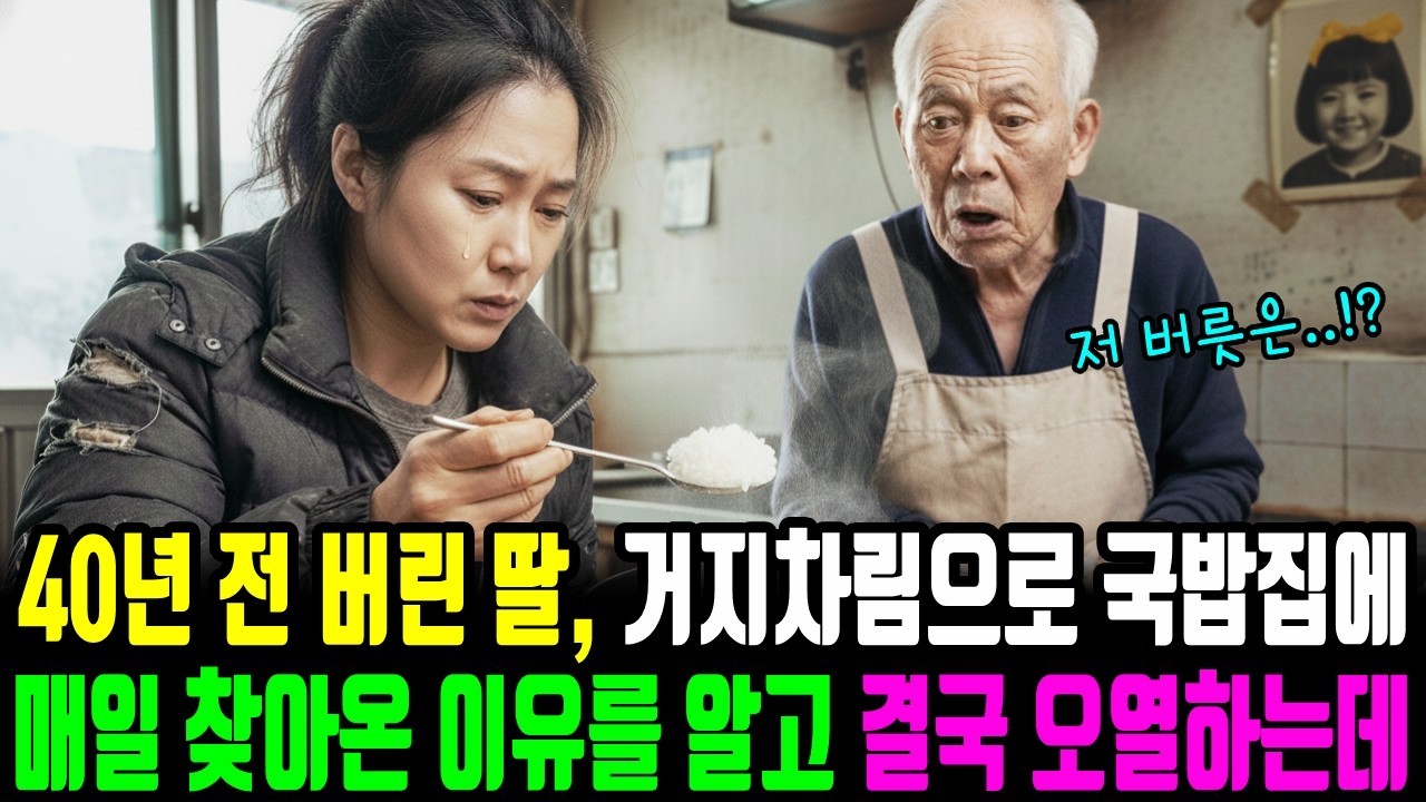40년 전 버린 딸이 거지차림으로 국밥집에 매일 찾아온 이유를 알고 결국 오열하는데.. | 라디오북 | 인생사연드라마 | 시니어사연