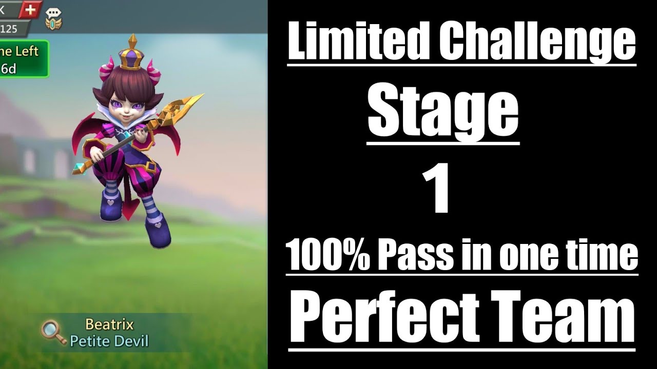 Lords Mobile Petite Devil limited challenge stage 1|Trick vs trick stage 1|Beatrix stage 1