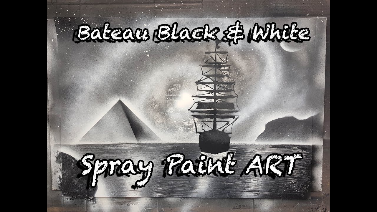 BLACK & WHITE SHIP SPRAY PAINT ART en français 🎨