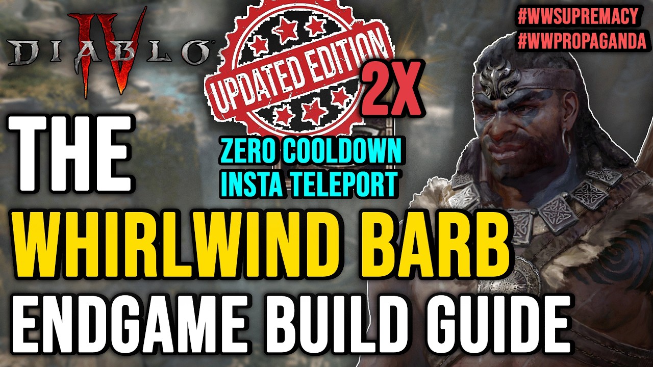 [ UPDATED 2x ] FASTEST BARBARIAN!! Whirlwind Endgame Build Guide - Diablo 4 Season 15