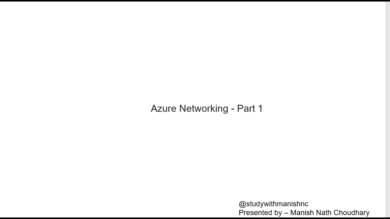 Azure Networking - Part 1