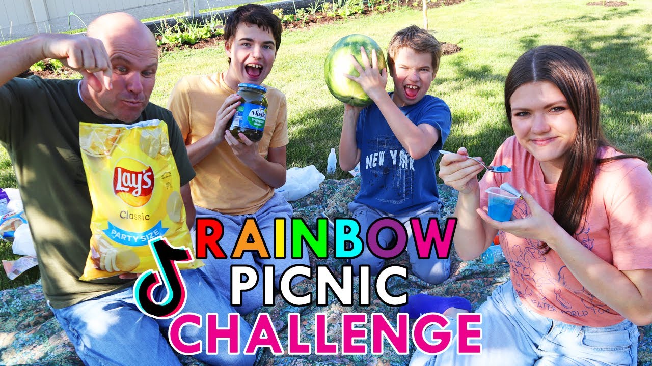 Trying Viral Rainbow Picnic TikTok Challenge!