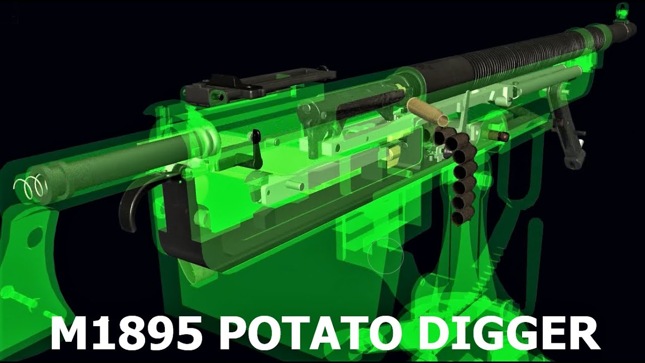 How a M1895 Potato Digger Machine Gun Works