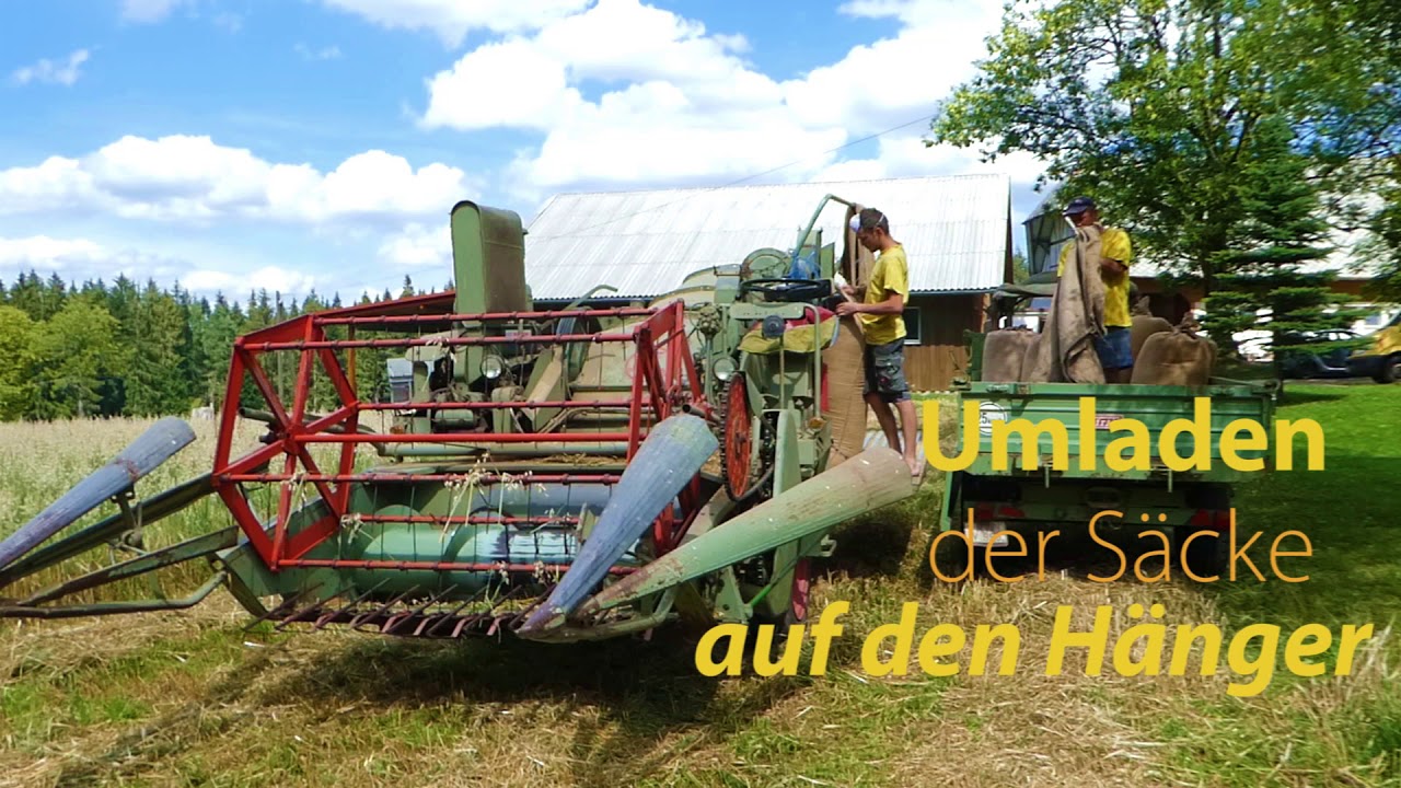 Dreschen auf dem Reibehof mit Claas Columbus