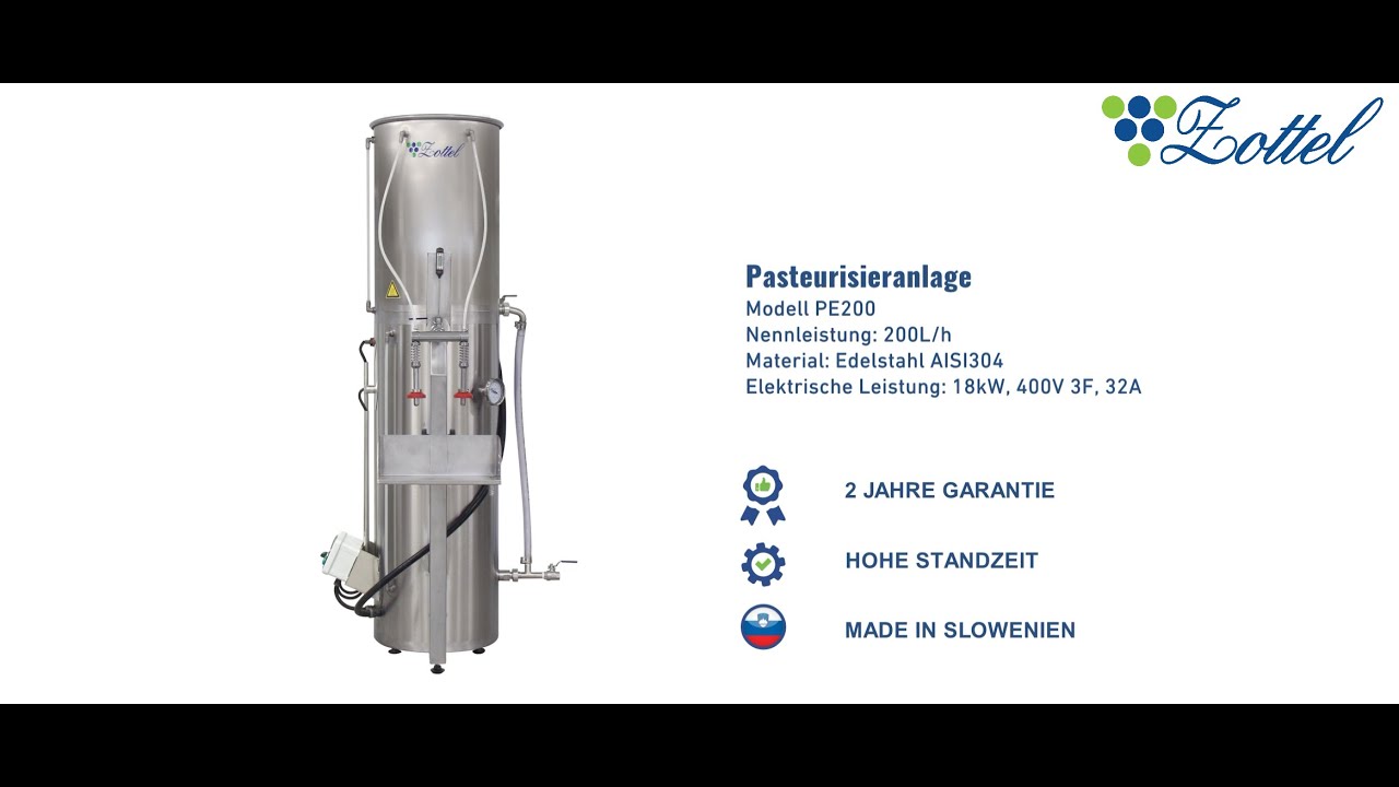 Zottel Pasteurisieranlage PE200