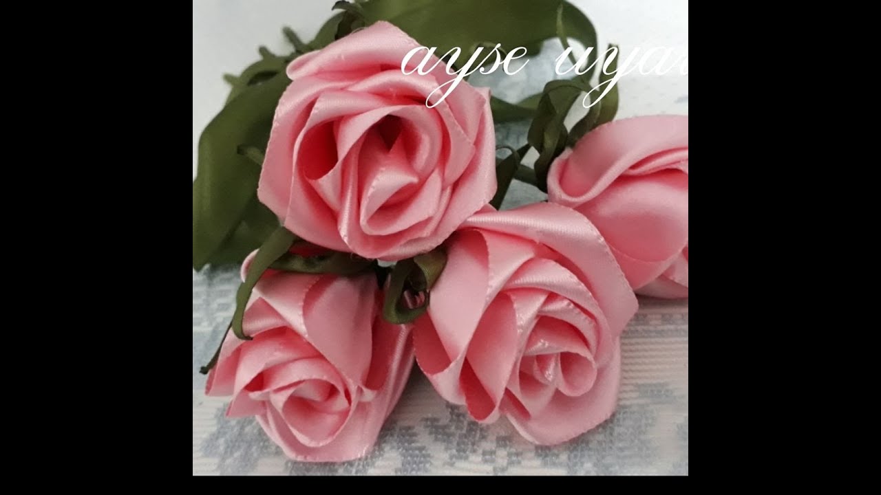 Kurdela nakışı gül yapımı (ribbons embroidery rose making)