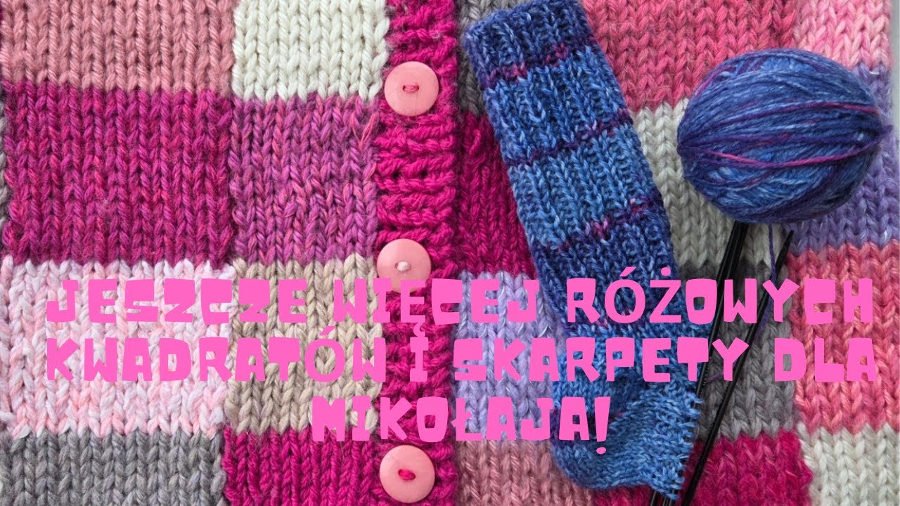 →16  Jeszcze więcej różowych kwadratów i skarpety dla Mikołaja