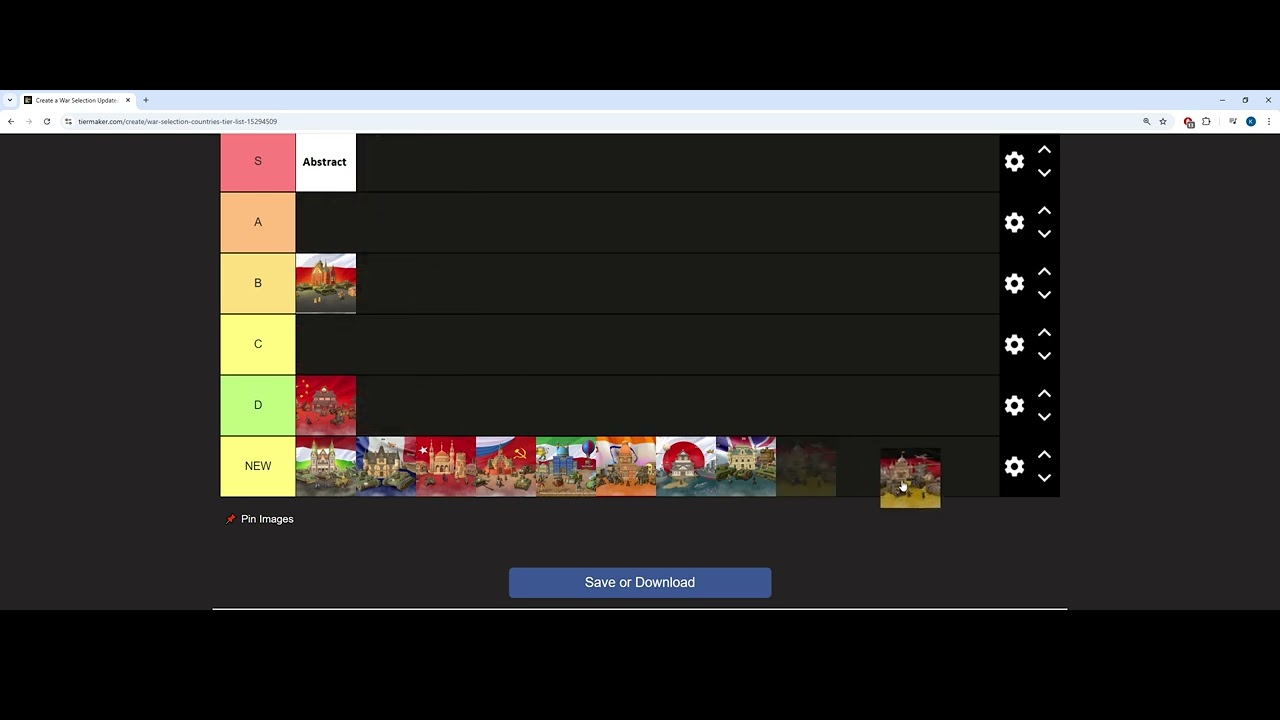 War Selection - Country Tierlist