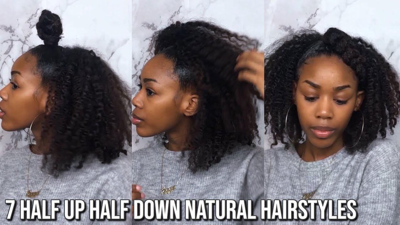 7 Easy Half Up Half Down Natural Hairstyles || Type 4 Natural Hair