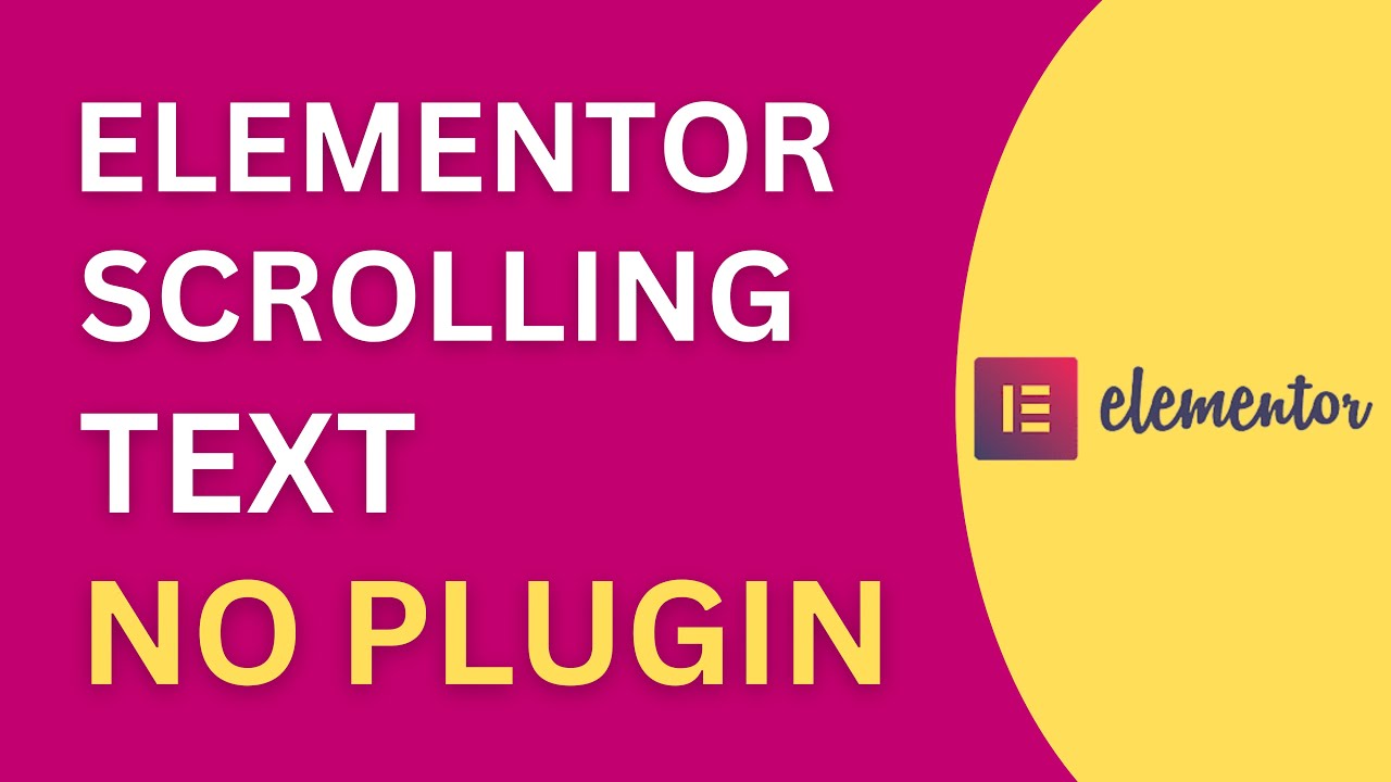 Create Scrolling Text In Elementor Without A Plugin - Marquee In Elementor