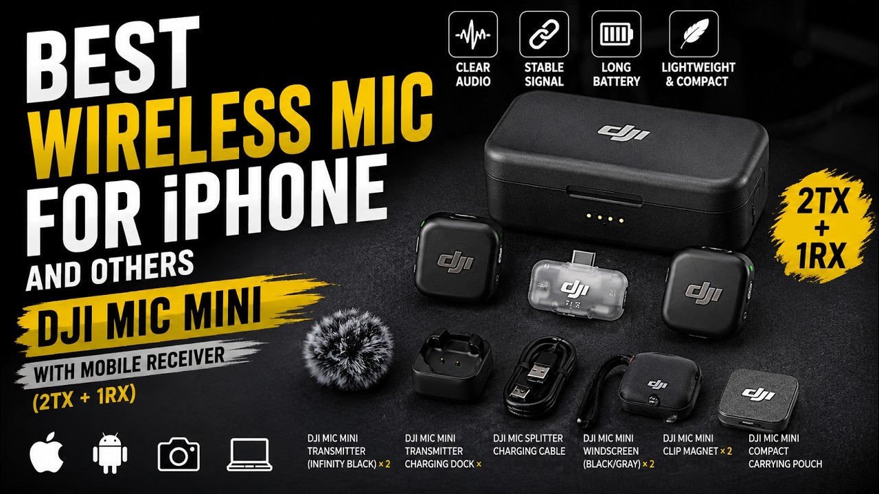 Best Wireless Mic for $59  |  DJI Mic Mini with mobile receiver (2TX + 1RX) Unboxing & Full Review