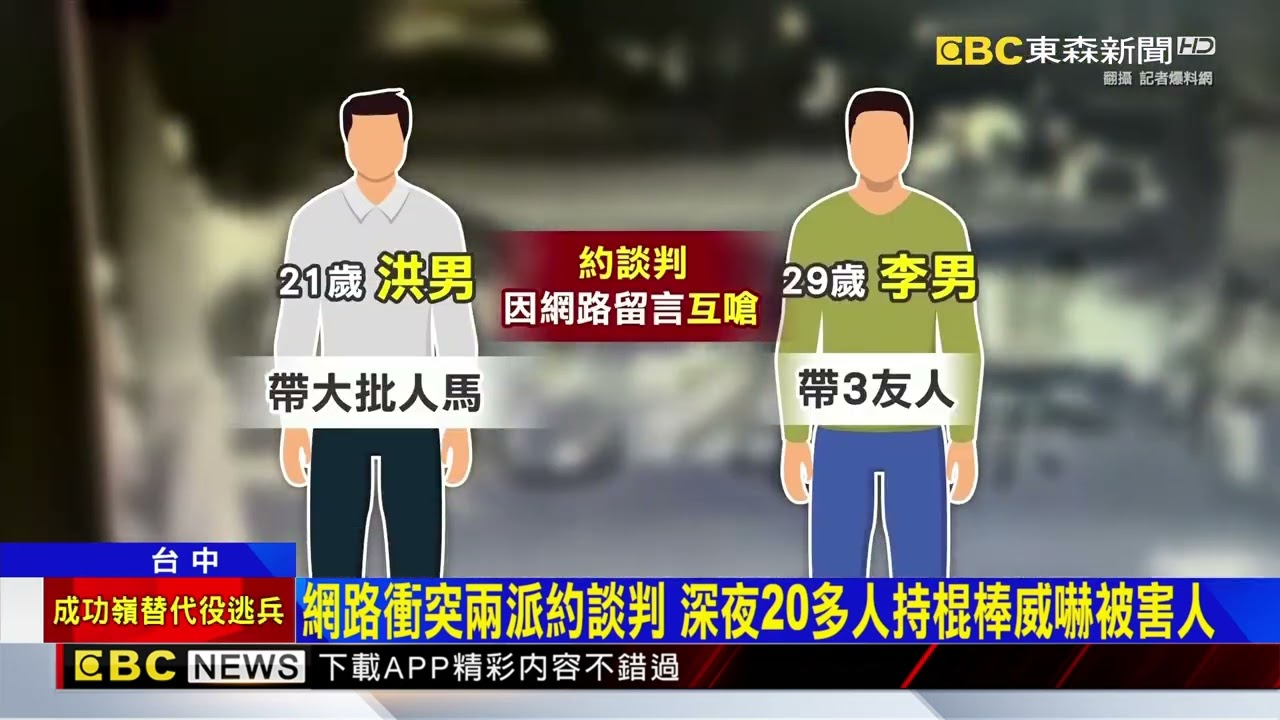 台中球棒隊又來！7車20多人如大軍壓境 險釀大亂鬥@newsebc