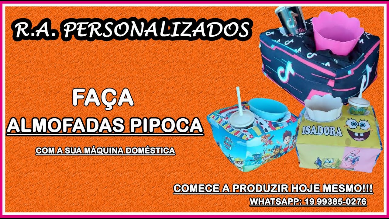 Almofada pipoca infantil/individual (faça na sua máquina doméstica)