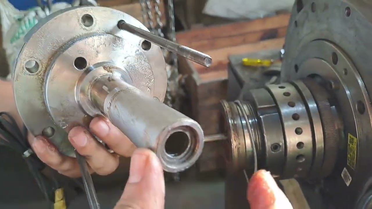 Spindle encoder & de-clamp cylinder#buildinspindle#cnc