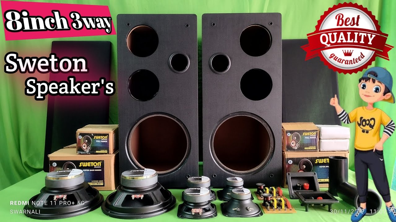 How to make 8 inch 3 way speaker box 🔊🔊 speaker box making