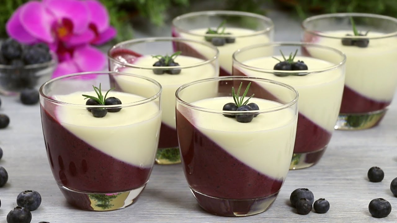 Чернично-ванильная &laquo;ПАННА-КОТТА&raquo; &mdash; Потрясающе нежный и очень вкусный муссовый десерт!