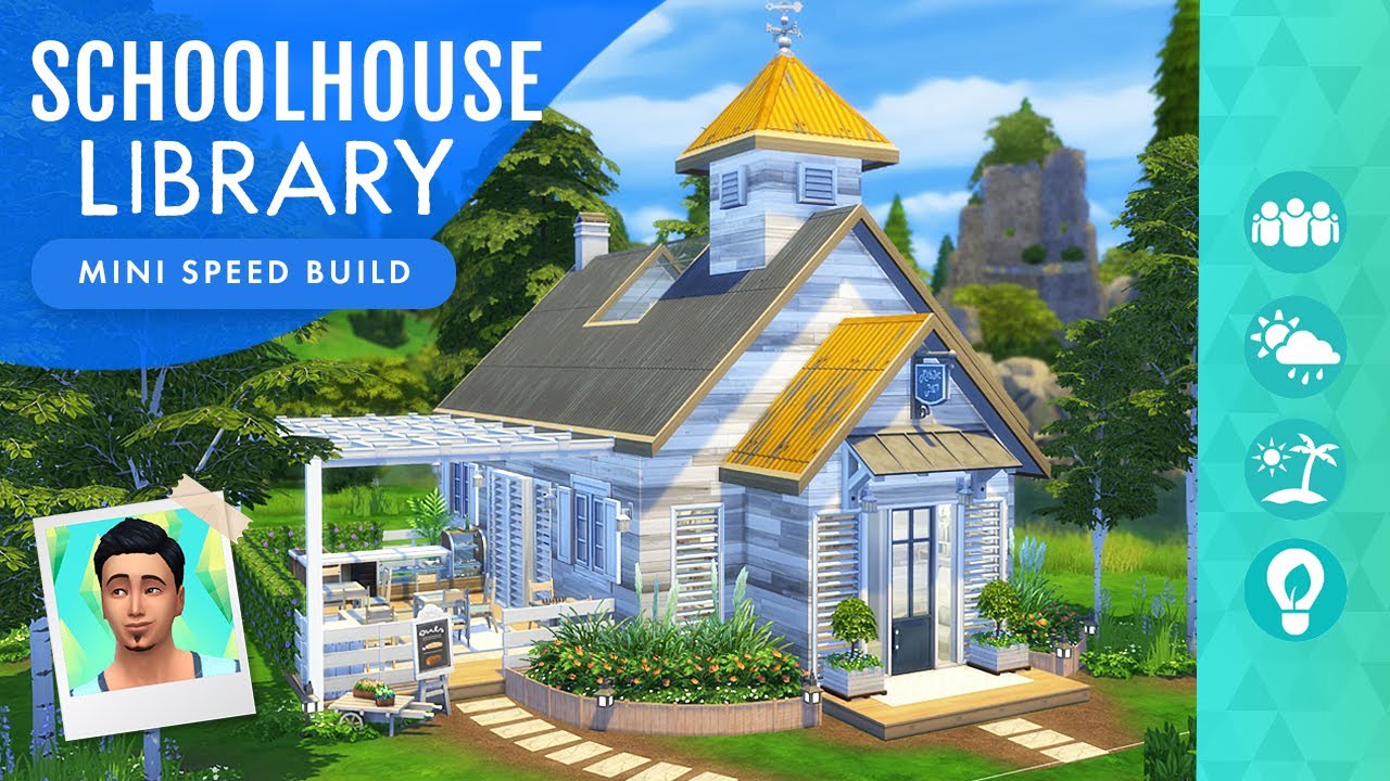 A Mini SCHOOLHOUSE Library! Sims 4 Speed Build (No CC or Mods)