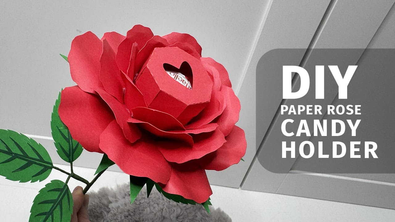DIY Paper Rose Candy Holder Tutorial | SVG Template | Easy Handmade Gift