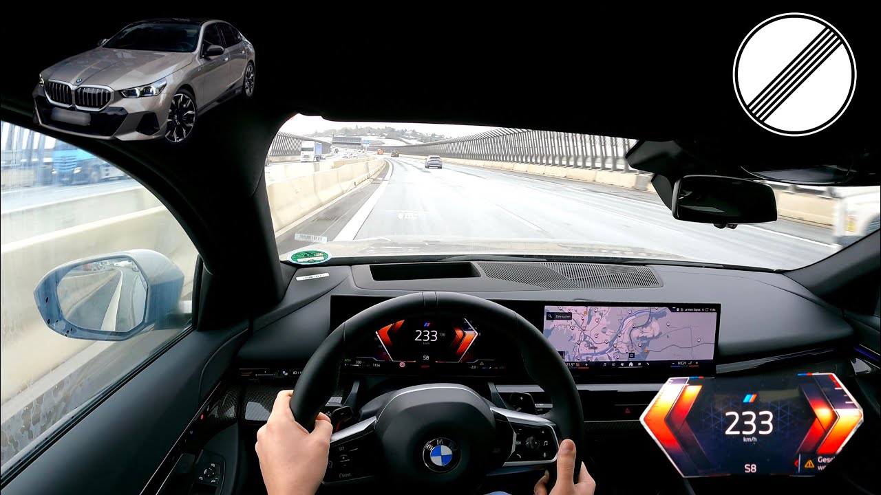 2024 BMW 520d xDrive M Sport POV Top Speed Drive 234km/h on German Autobahn