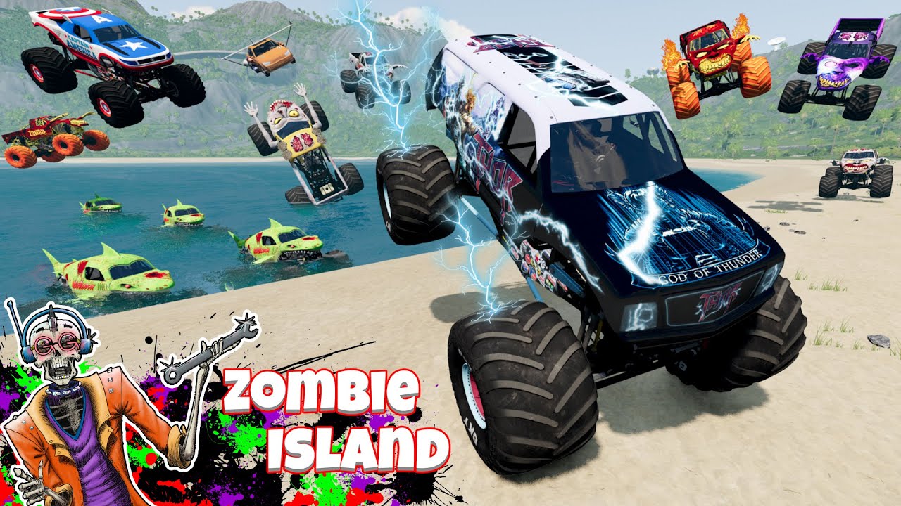 Monster Jam БЕЗУМНЫЕ гонки на монстр-траках Marvel, фристайл и скоростные прыжки — Grave Digger