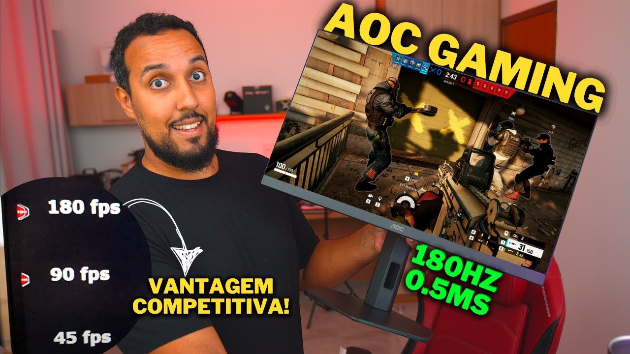 Monitor AOC GAMING 180 Hz 0.5 ms - vale a pena ? análise completa