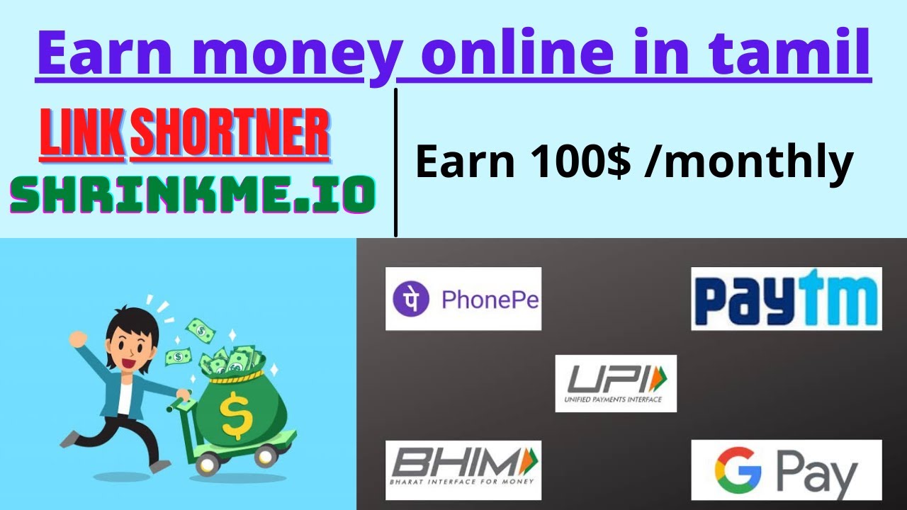 how to earn money online in tamil | link shortener |shrinkme.io