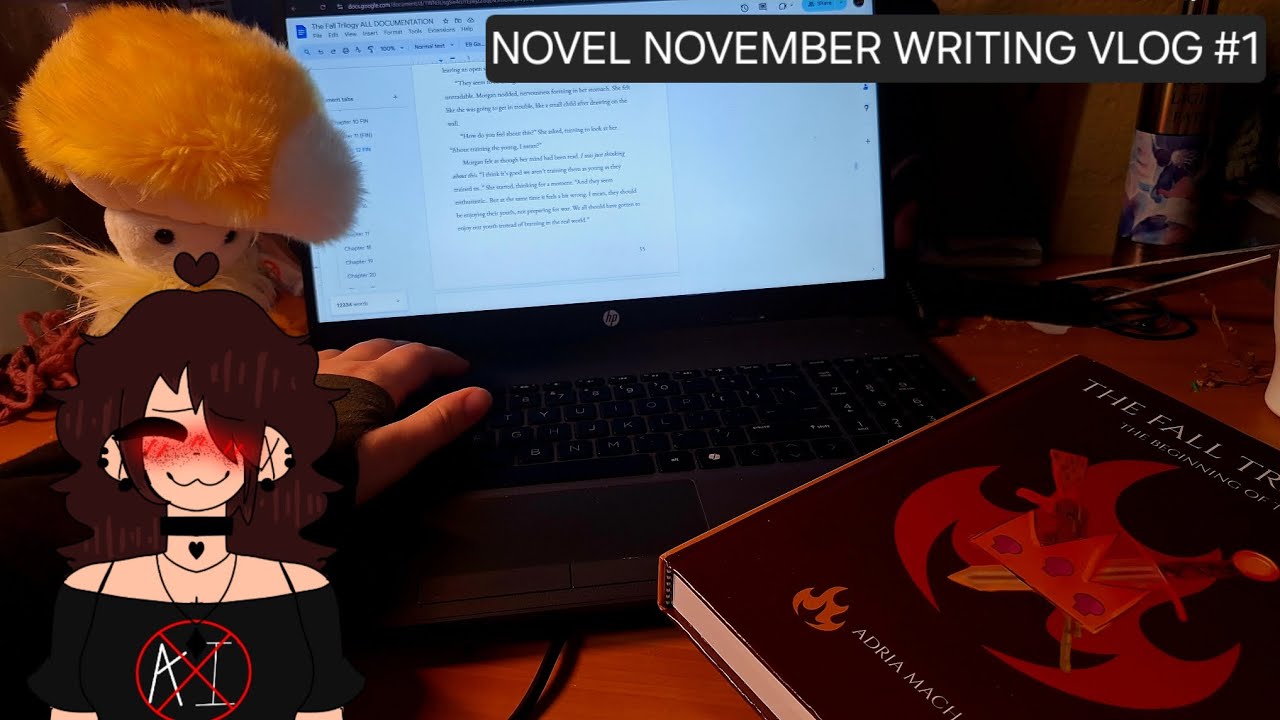 NOVEL NOVEMBER WRITING VLOG #1 ☆ Adria Mach