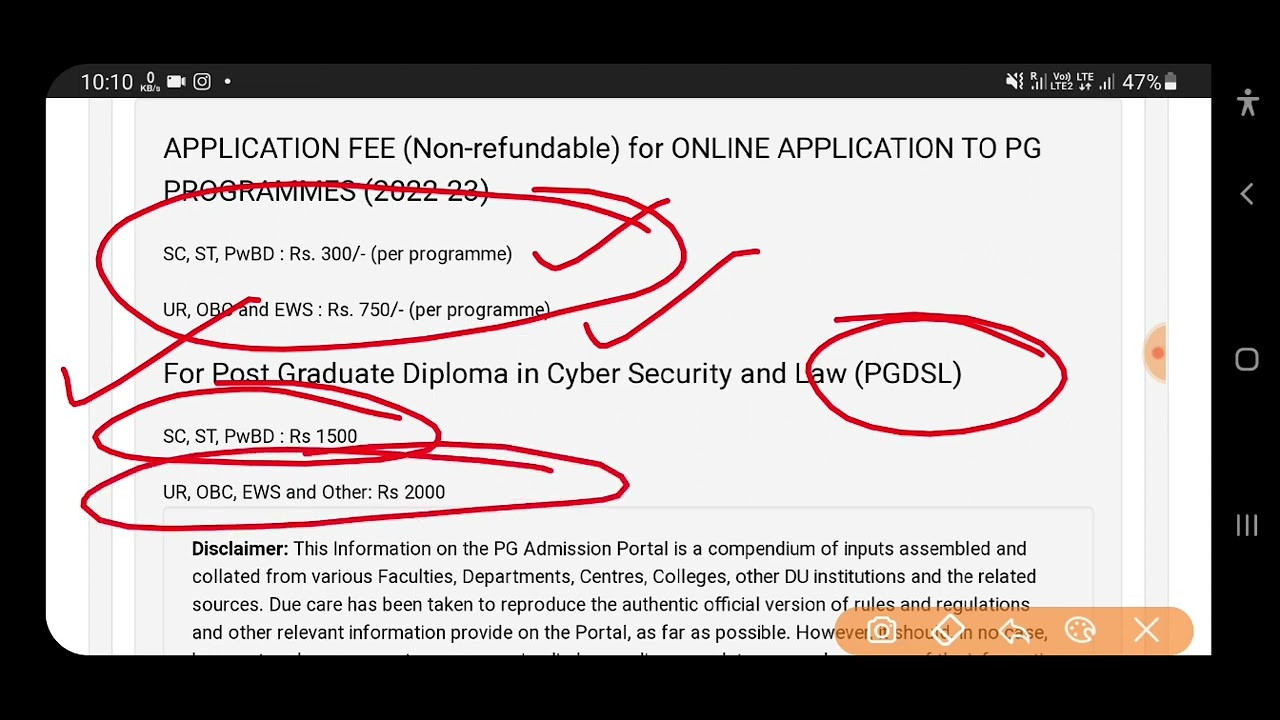 Delhi University PG Application Form 2022|| Delhi University PG Admission 2022||DU Admission Process
