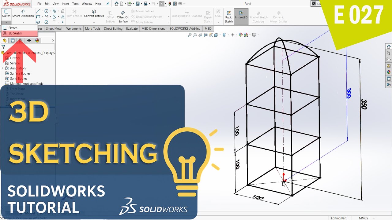SolidWorks Sketch Tutorial: Mastering 3D Sketch - For Beginners