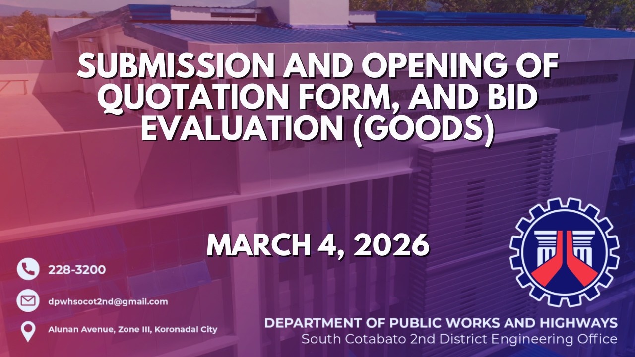 Procurement Livestream for DPWH South Cotabato 2nd DEO on March 4, 2026