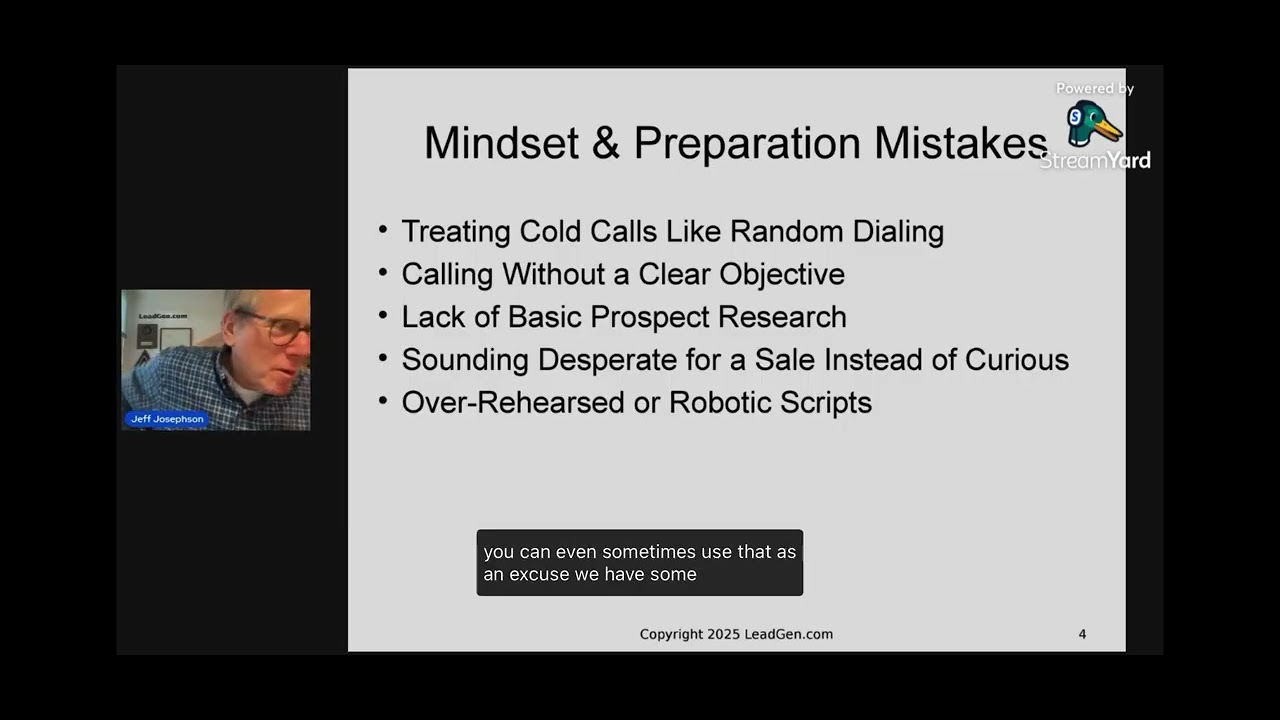 How to keep people on the call - Cold Calling Workshop with Jeff Josephson 1/7/26