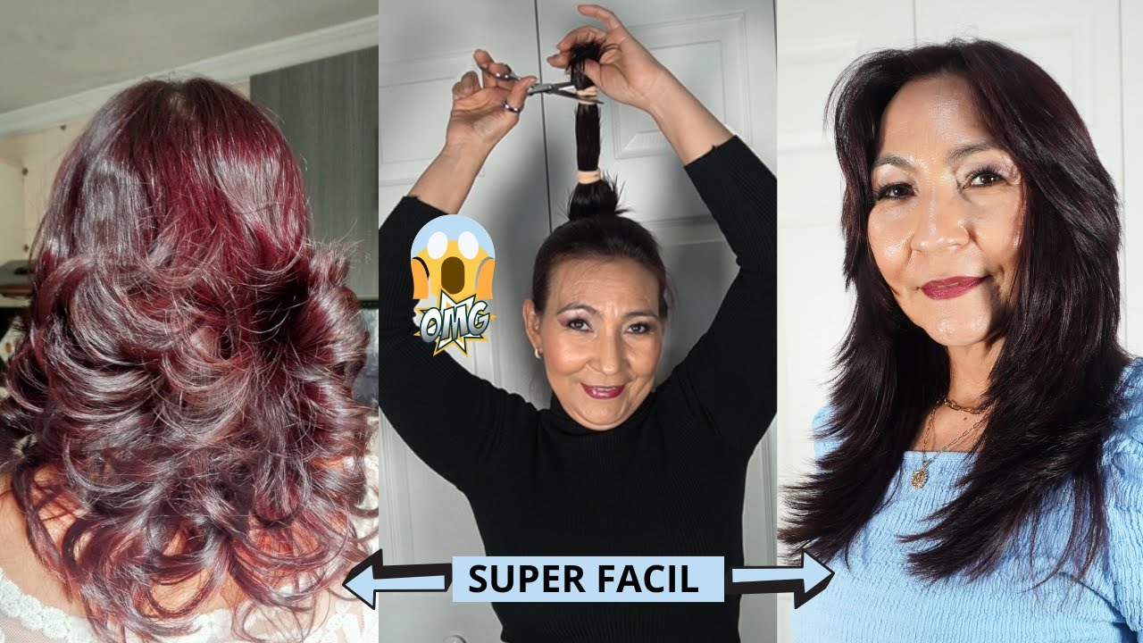 COMO CORTAR EL CABELLO EN MUCHAS CAPAS. PELO EN V.  CORTALO TU MISMA EN 5 MINUTOS