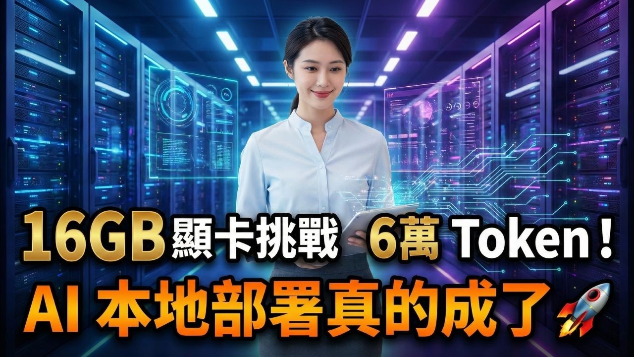 16GB 顯卡挑戰 6 萬 Token！AI 本地部署真的成了 🚀
